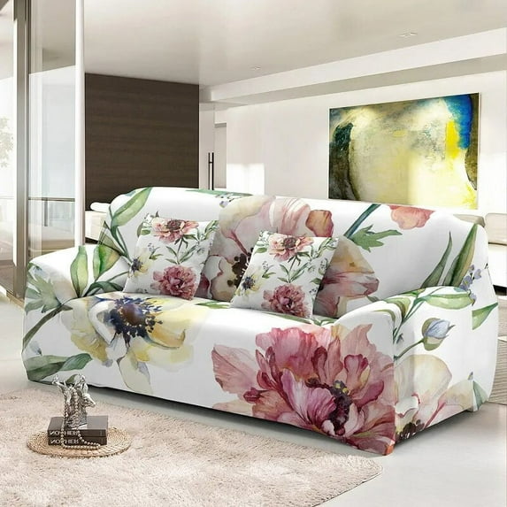 2022 New Elastic Sofa Covers Flowers Print Loveseat Couch Cover For Living Room Washable All-cover L Shape Slipcovers