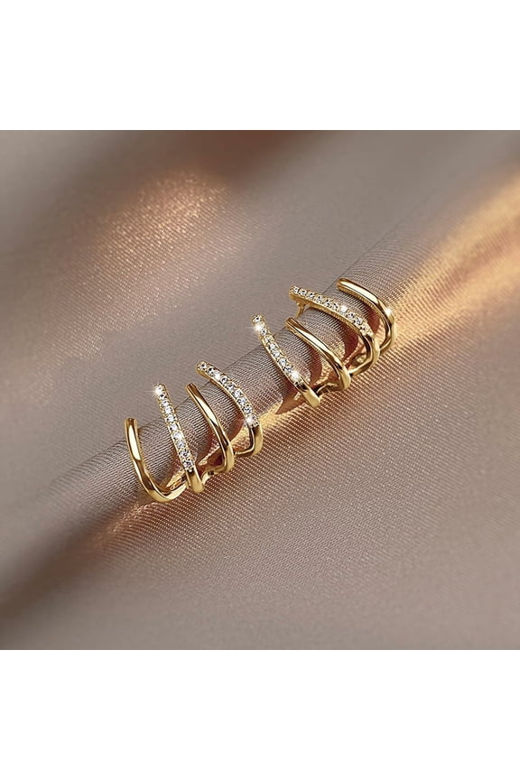 2022 New Fashion Shiny Four Claws Triple Stud Earrings 925 Silver Needle Anti Allergy Ear Ring for Women Elegant Party Jewelry