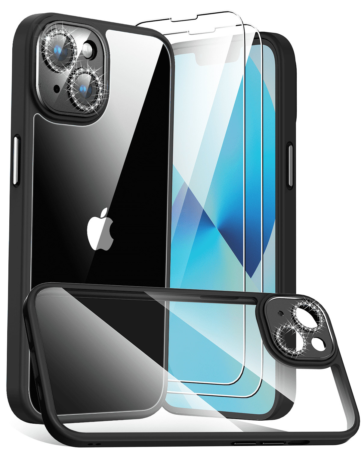 Meifigno 2022 iPhone 14 Plus 6.7 Inch Clear Glitter Case with 2 Screen ... - Phone Screen Protectors Made Of Tpu
