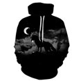 2022 New Men‘s Hoodie Ice Fire Eye Wolf Print Men‘s Sweater Street