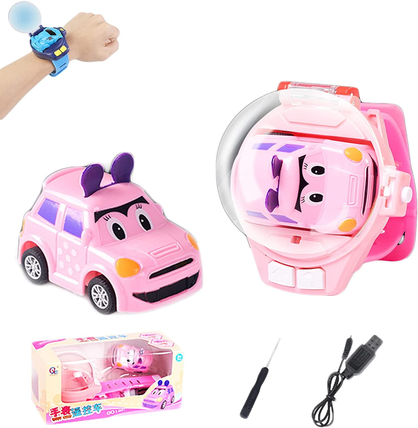 Mini Wrist Watch Remote Control Car Toys for Boys Grils, 2.4 GHz USB  Charging RC Small Car with LED Taillight, Cute Racing Car Gifts for Kids  Ages 4+