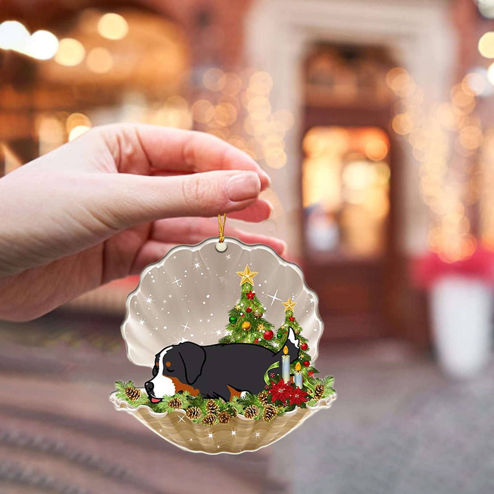 2022 New Seafood Dog Christmas Pendant Cartoon Christmas Tree Pendant And Tassel Garland Beaded