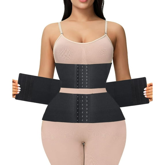 2022 New Style Upgraded Waist Trainer for Women Lower Belly Fat Body Shaper Plus Size Corset Waist Trimmer for Women Under Clothes, Hourglass Postpartum Belly Slimming Band for Workout Yoga Gym Hook