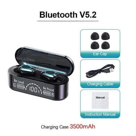 2022 New Tws Earphones Wireless Bluetooth 5.2 Sport Noise Reduction Headphones Touch Control Hifi Stereo Headset 3500mah - Earphones & Headphones -