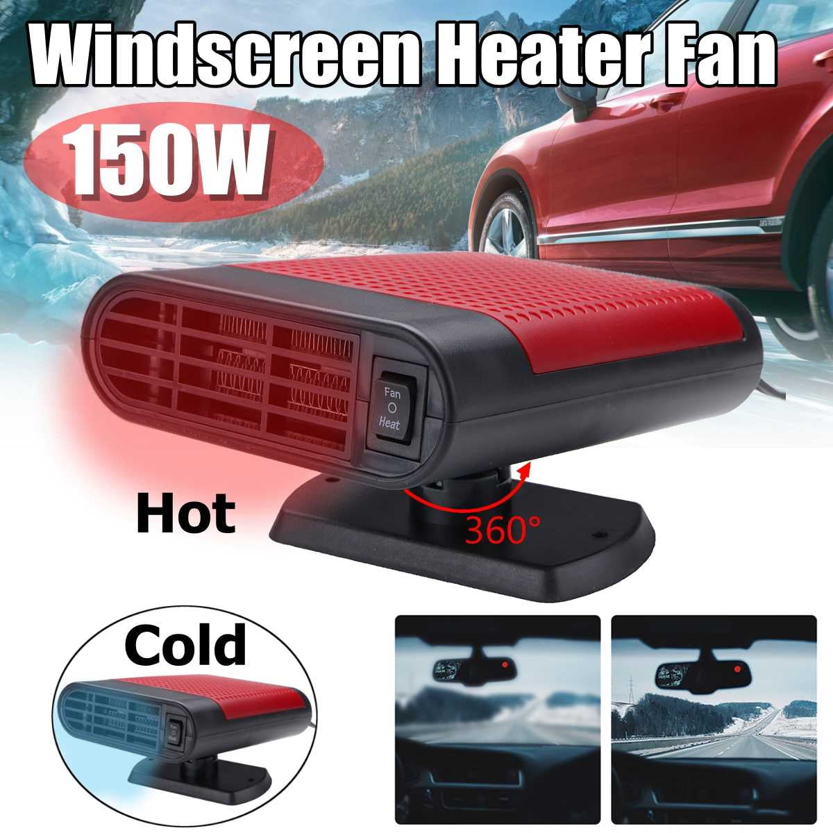 2022 New Upgrade Portable car Heater, Quickly Heat The Windshield, defrost and Fog,The Ceramic Insert Type for Automobile 2 and 1 hot Cooling Fan (3PCS)