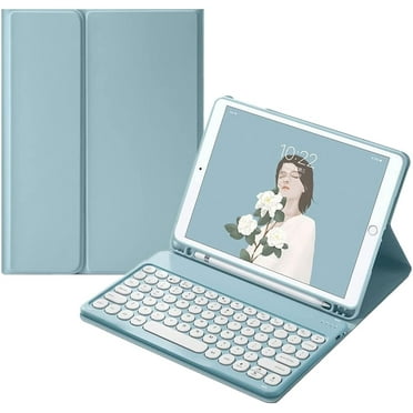 2022 New iPad Pro 12.9 inch 6th/5th/4th/3rd Generation Keyboard Case Cute Round Key Color Keyboard Wireless Detachable BT Keyboard Cover with Pencil Holder