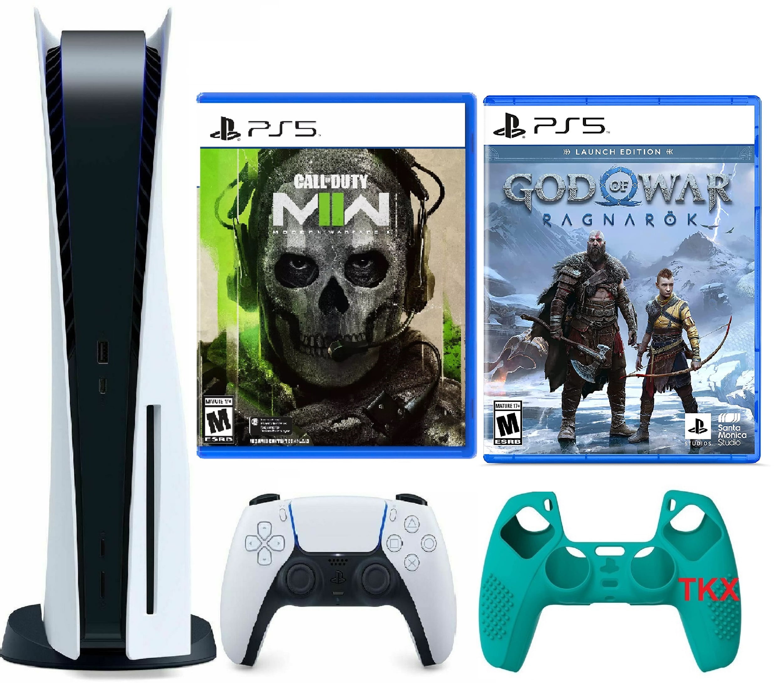 2022 Newest PlayStation_PS5 Gaming Console Disc Version Bundle with Call of  Duty Modern Warfare II / God of War Ragnarök/ Silicone Controller Cover  Skin 