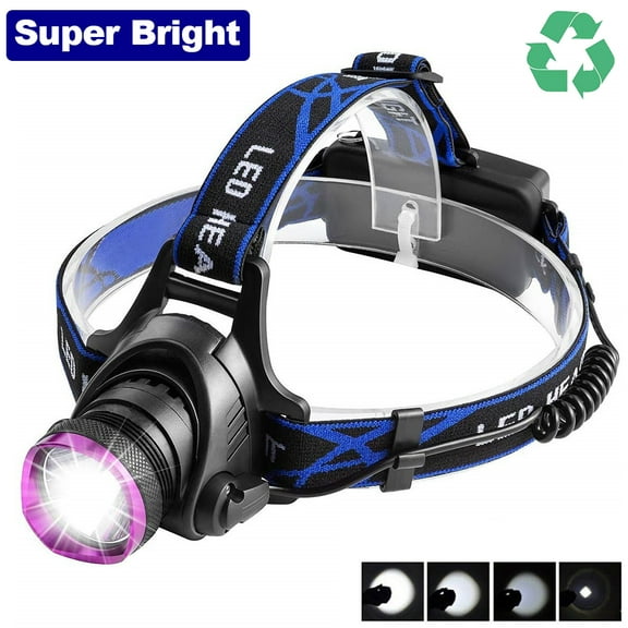 2022 Newest Rechargeable LED Headlamp, 2000 Lumen Super Bright Zoomable Headlight, 3 Modes Flashlight, Waterproof Head Lights for Camping Hiking Outdoors