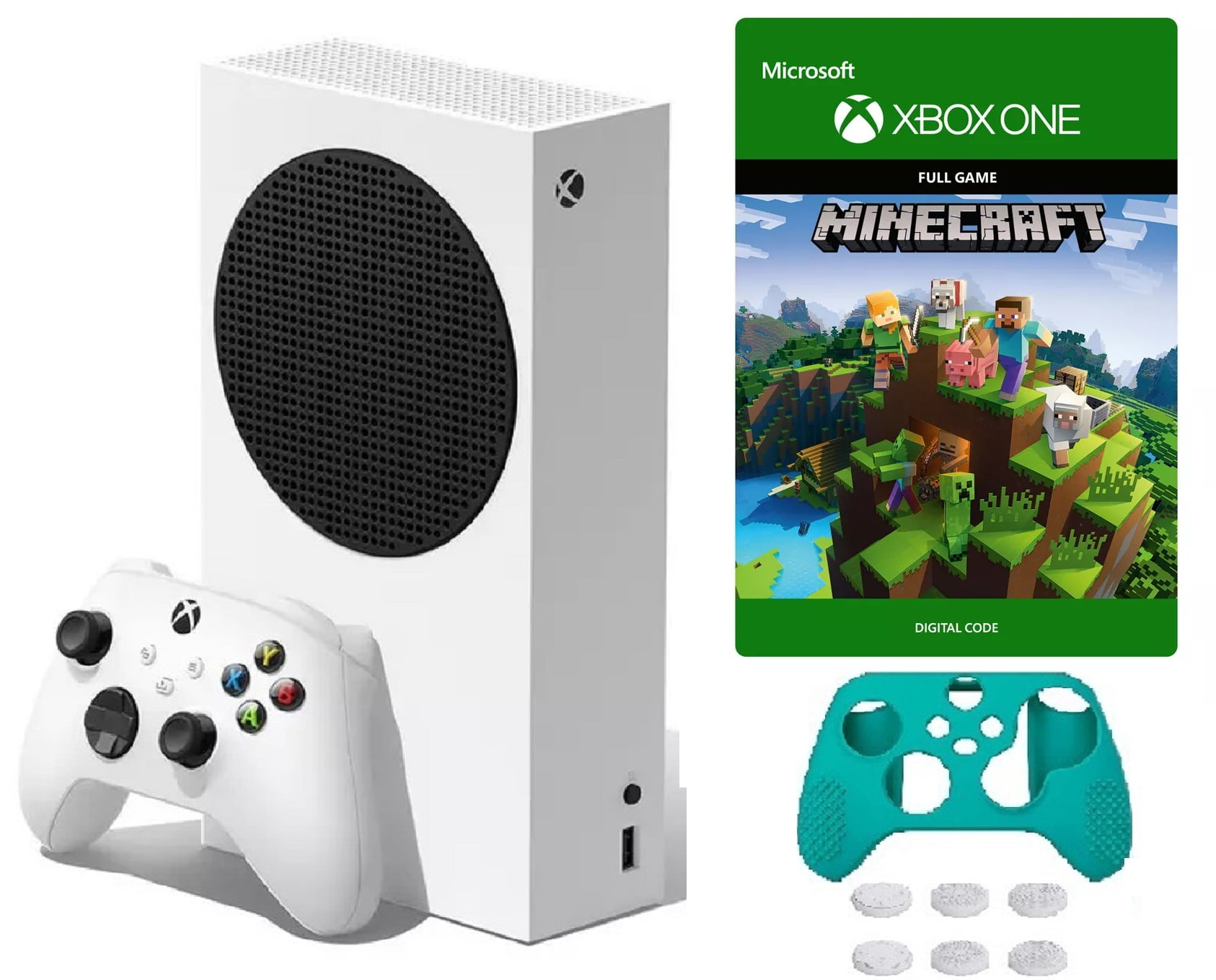 2022 Newest Xbox Series S Gaming Console System- 512GB SSD White Digital  Version W/ Minecraft Full Game | Silicone Controller Cover Skin