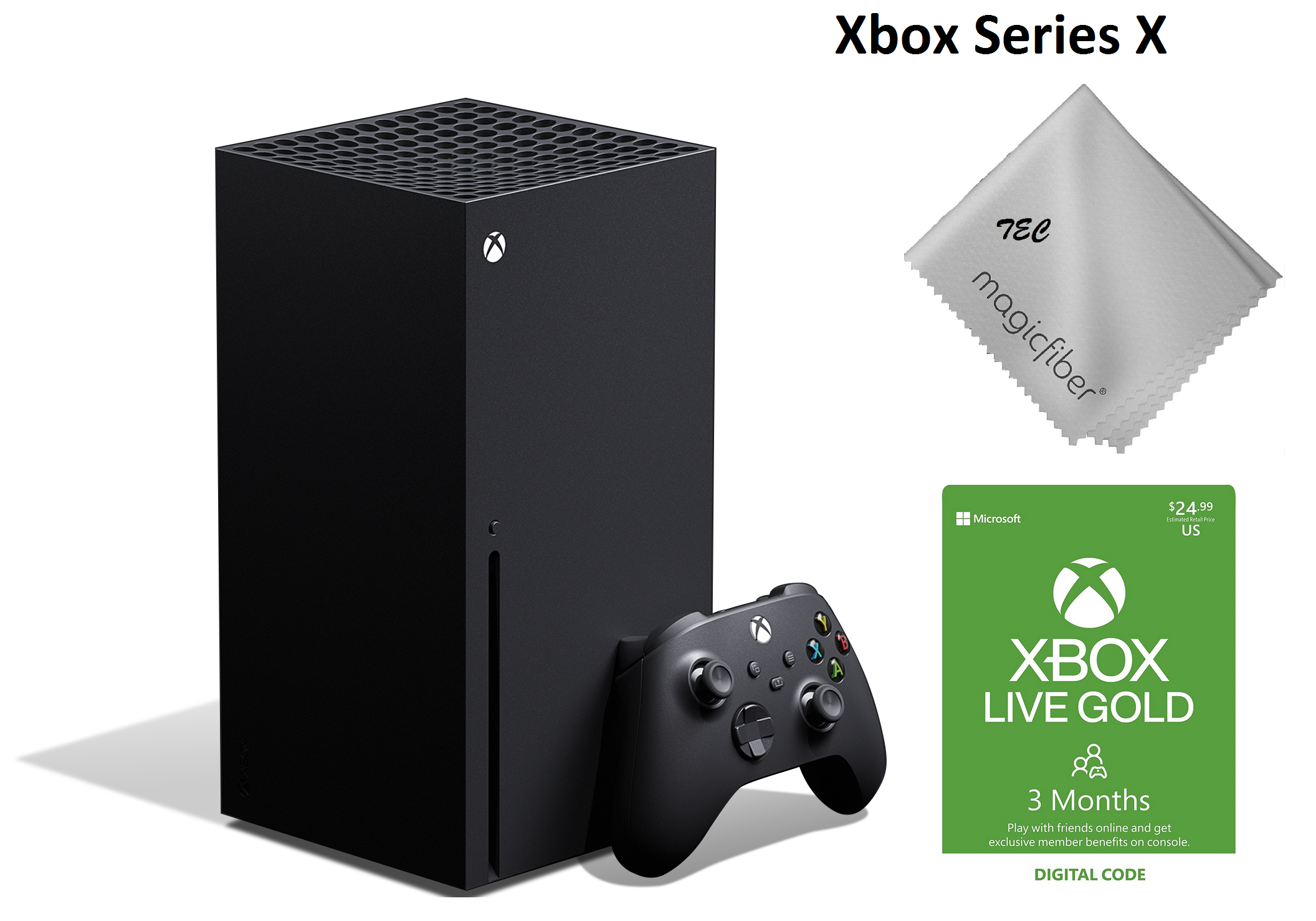 black xbox series x console with controller