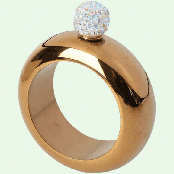 2022 Newly Stainless Steel Bracelet Hip Flask, Crystal Lid, Portable for Men and Women