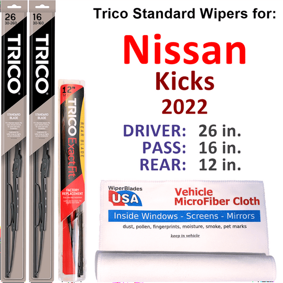 2022 Nissan Kicks Wiper Blades (Set of 3) w/Rear Wiper
