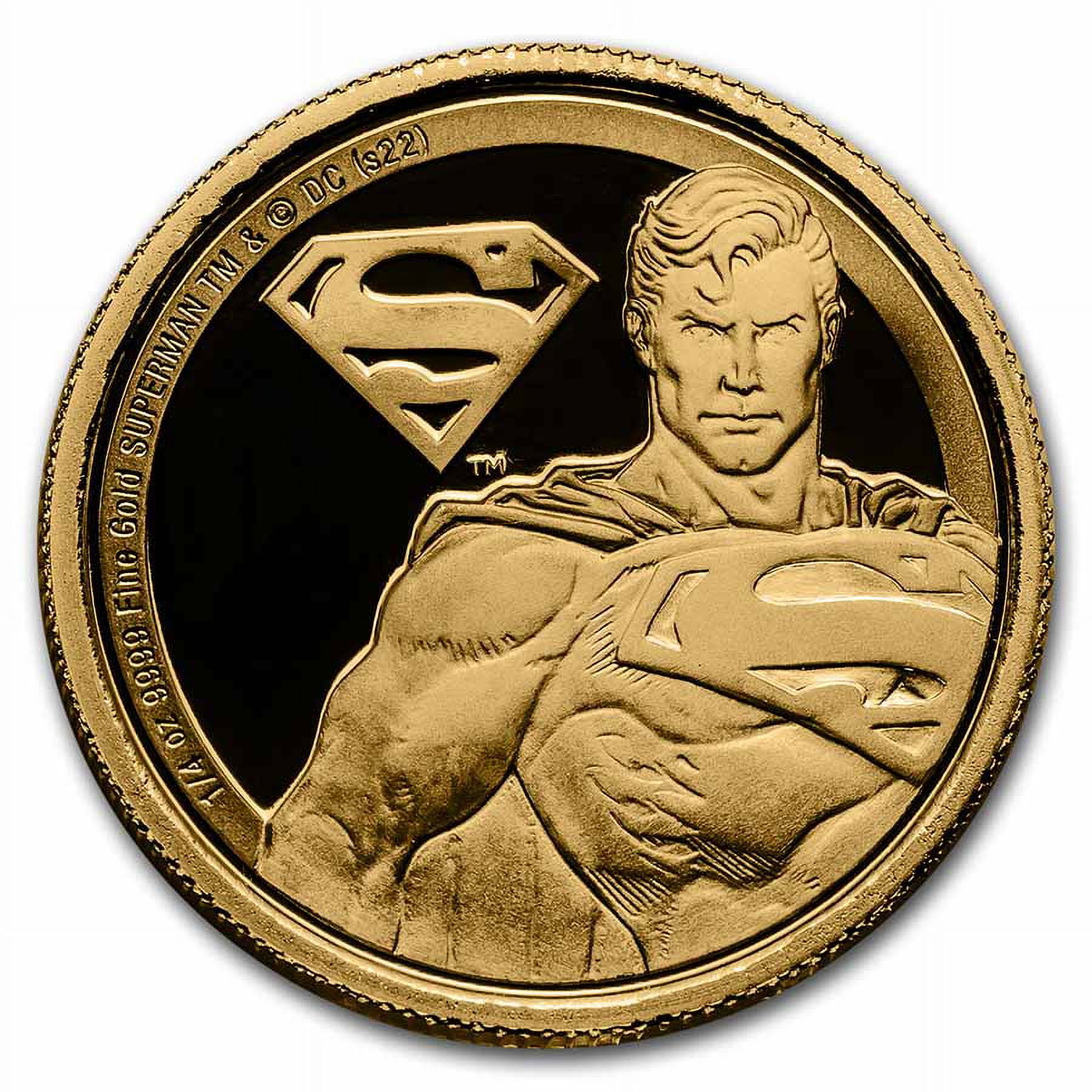 2022 Niue 1 4 Oz Gold Coin 25 DC Classics SUPERMAN Box COA 2022-niue-1-4-oz-gold-coin-25-dc-classics-superman-box-coa