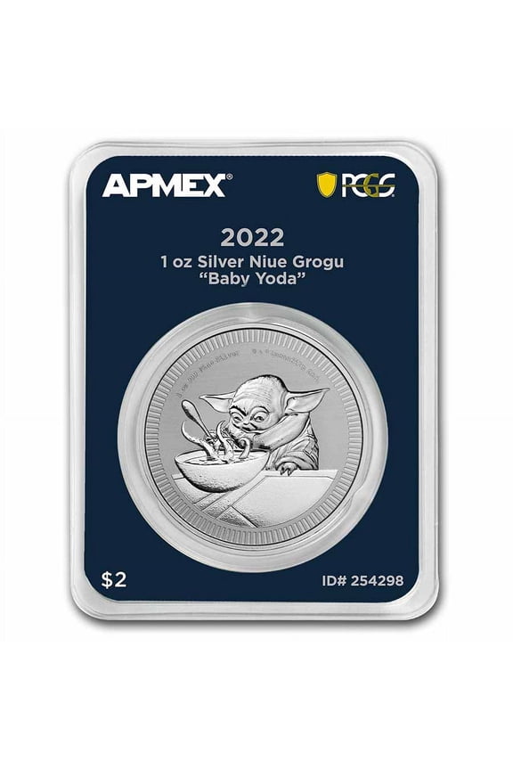 2022 Niue 1 oz Ag $2 Grogu "Baby Yoda" (MD Premier + PCGS FS)