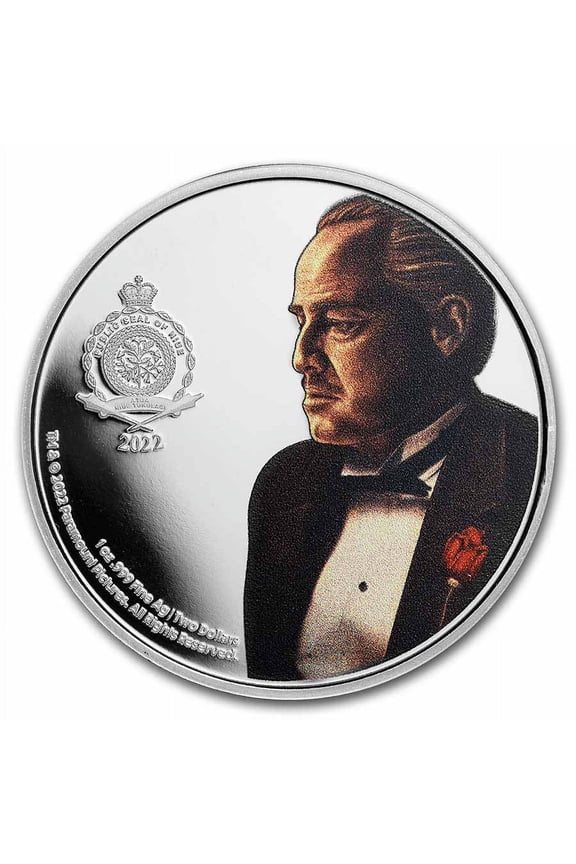 2022 Niue 1 oz Ag Colorized Proof $2 Godfather 50th Anniversary