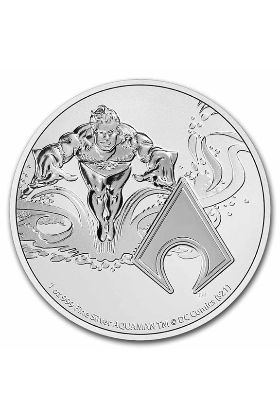 2022 Niue 1 oz Silver $2 DC Comics Justice League: Aquaman