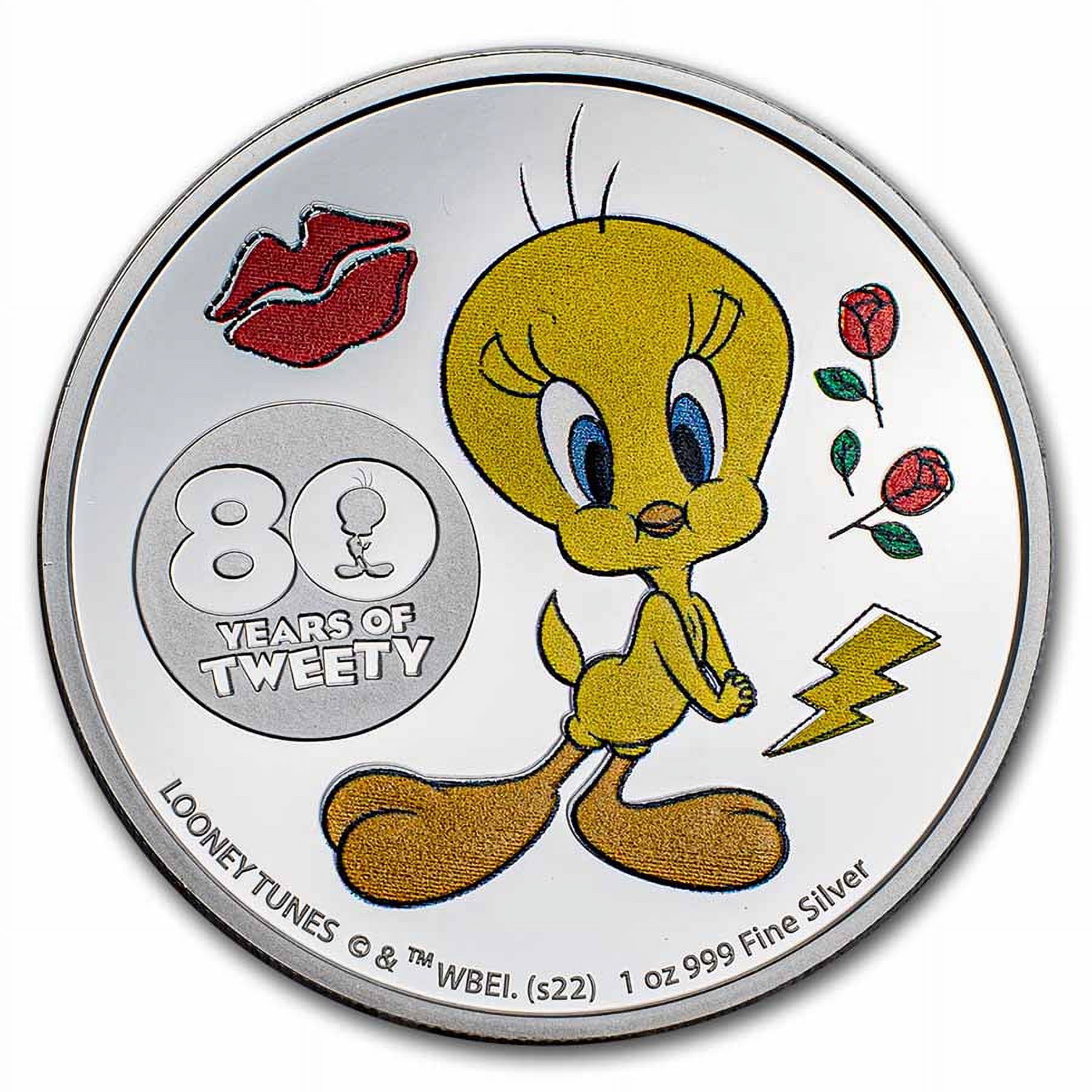 2022 Niue 1 oz Silver $2 Tweety 80th Anniversary Limited