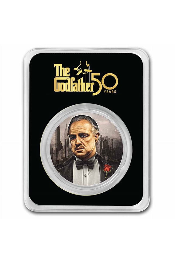 2022 Niue Colorized 1 oz Ag $2 Godfather 50th Anniversary in TEP