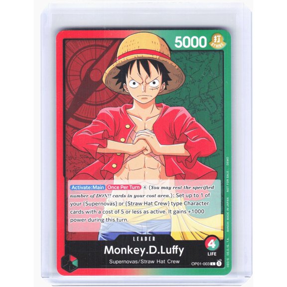 2022 One Piece Demo Deck Cards Monkey.D.Luffy Leader Non-Foil #OP01-003 English