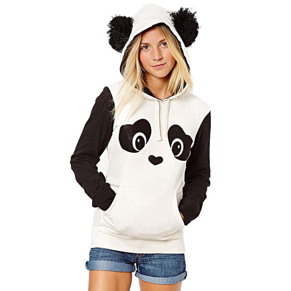 2022 Panda Fleece Hoodies Cute Panda Printed Sweatshirt Long Sleeve Ears  Hooded Pullover for Party Daily - Walmart.com