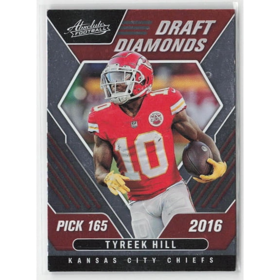2022 Panini Absolute Tyreek Hill Kansas City Chiefs Draft Diamonds DD-16 Football Card