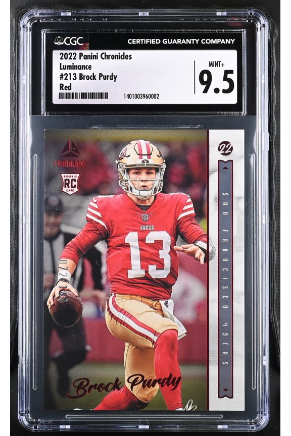 2022 Panini Chronicles Brock Purdy #213 Red Luminance CGC 9.5
