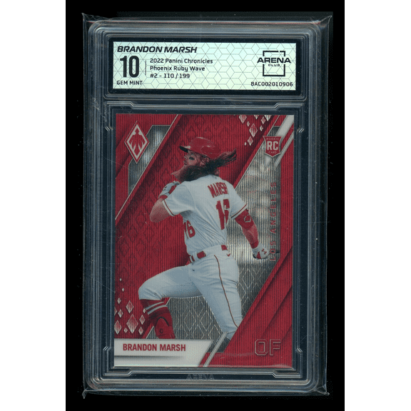 2022 Panini Chronicles Phoenix Brandon Marsh #2 Ruby Wave /199 RC Arena Club 10