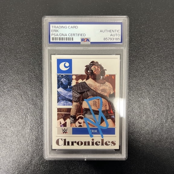 2022 Panini Chronicles WWE#60 Erik Signed Card PSA Autographed