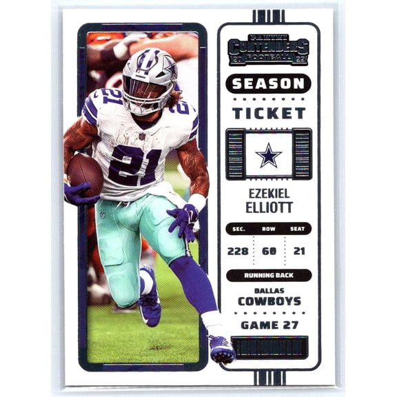 2022 Panini Contenders Ezekiel Elliott #28 Dallas Cowboys Football Card