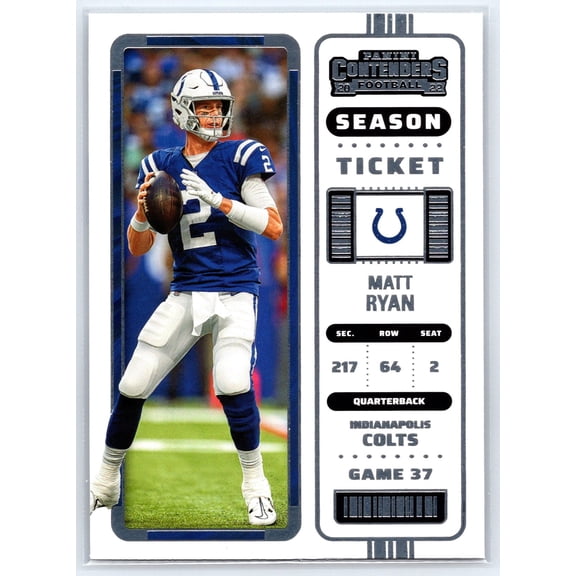 2022 Panini Contenders Matt Ryan Indianapolis Colts #43 Football Card