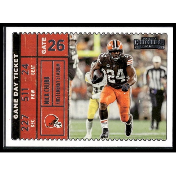 2022 Panini Contenders Nick Chubb #GDT-NCH Game Day Ticket Cleveland Browns NFL FOOTBALL Trading Card