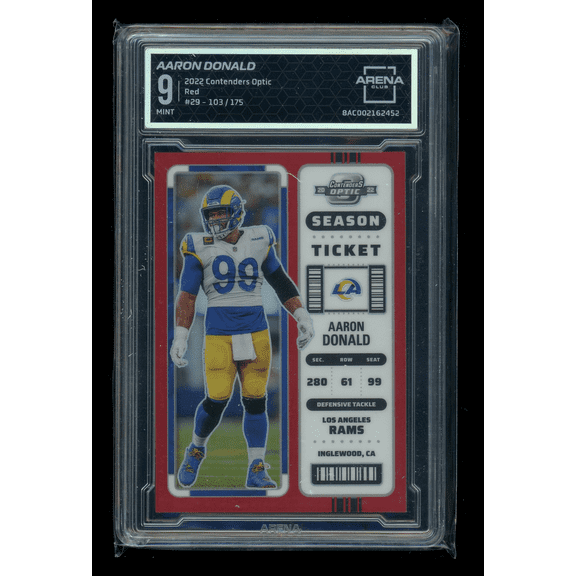 2022 Panini Contenders Optic Red Aaron Donald #29 /175 Arena Club 9