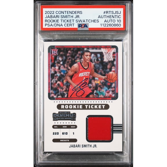 Graded 2022 Panini Contenders Rookie Ticket Swatches RTSJSJ Jabari Smith Jr PSA A Auto 10