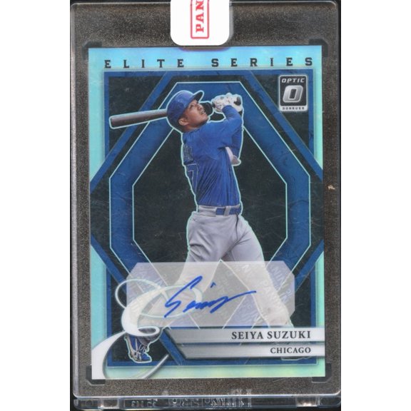 2022 Panini Donruss Optic Prizm Elite Series Signature Seiya Suzuki Cubs Auto #EES-SS Chicago Cubs MLB Autographed Baseball Trading Card
