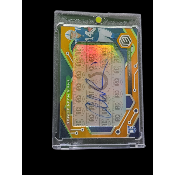 2022 Panini Elements Rookie Neon Signs Alec Pierce Colts Auto RC #RNS-AP /125 Football Card