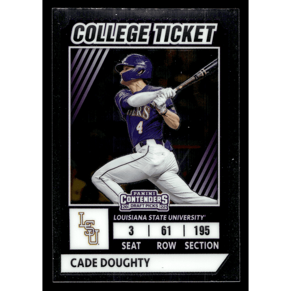 2022 Panini Elite Extra Edition Baseball Cade Doughty #CTO-29 College Ticket LSU Tigers NCAA Baseball Trading Card