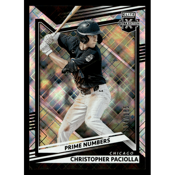 2022 Panini Elite Extra Edition Christopher Paciolla Chicago Cubs Prime Numbers #86 034/185 Baseball Card