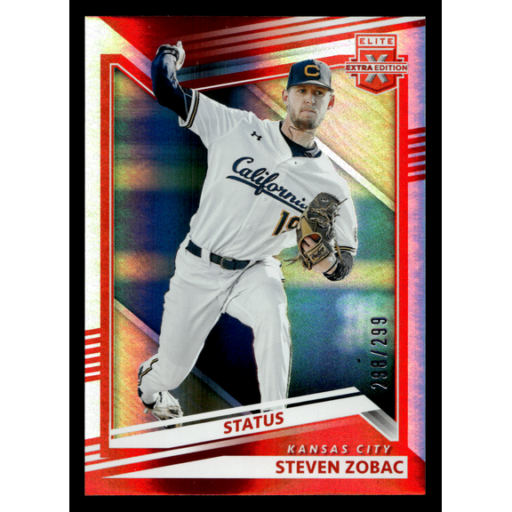 2022 Panini Elite Extra Edition Status Steven Zobac Red Status #115 /299 MLB Baseball Trading Card
