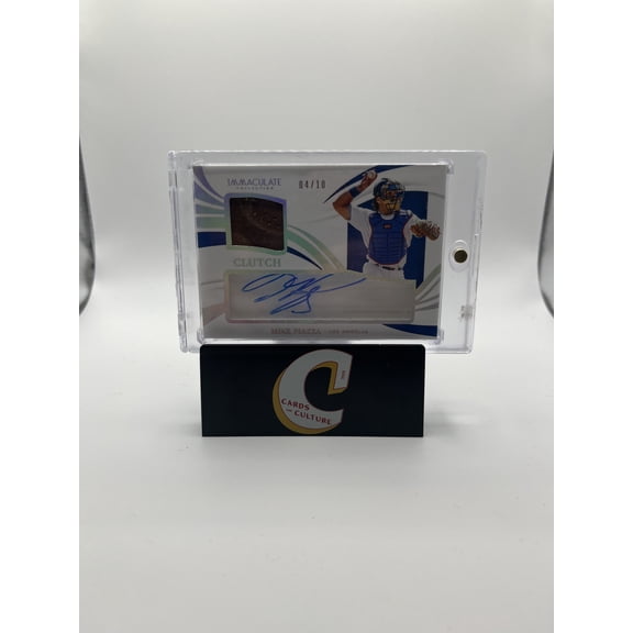 2022 Panini Immaculate Collection Clutch Mike Piazza #CCM-MP /10 Patch Memorabilia Los Angeles Dodgers MLB Autographed Baseball Trading Card