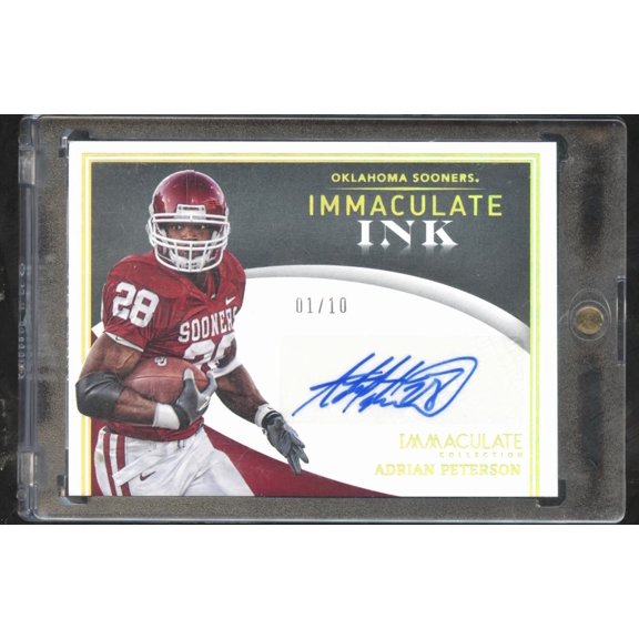 2022 Panini Immaculate Collection Collegiate Immaculate Ink Adrian Peterson Auto IN-APE 1/10