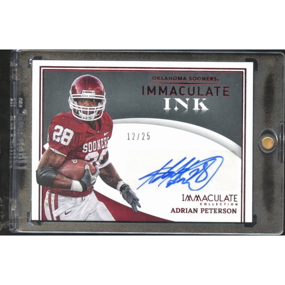 2022 Panini Immaculate Collection Collegiate Immaculate Ink Oklahoma Sooners Adrian Peterson IN-APE Auto 12/25