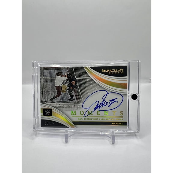 2022 Panini Immaculate Collection Moments Mankind #MO-MKN 06/75 Auto WWE Trading Card