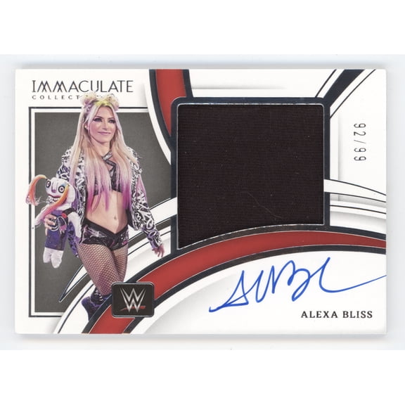 2022 Panini Immaculate Collection WWE Alexa Bliss Raw Patch Autograph #PM-ABS 92/99 Trading Card
