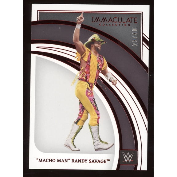 2022 Panini Immaculate Collection WWE "Macho Man" Randy Savage #6 Red /40 WWE WWE Wrestling Trading Card
