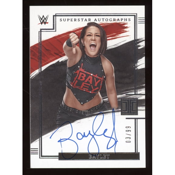 2022 Panini Impeccable WWE Superstar Autographs Bayley #SA-BLY /99 WWE WWE Autographed Wrestling Trading Card