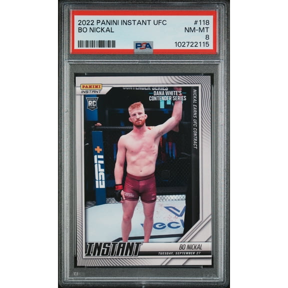 2022 Panini Instant UFC Bo Nickal #118 RC PSA 8
