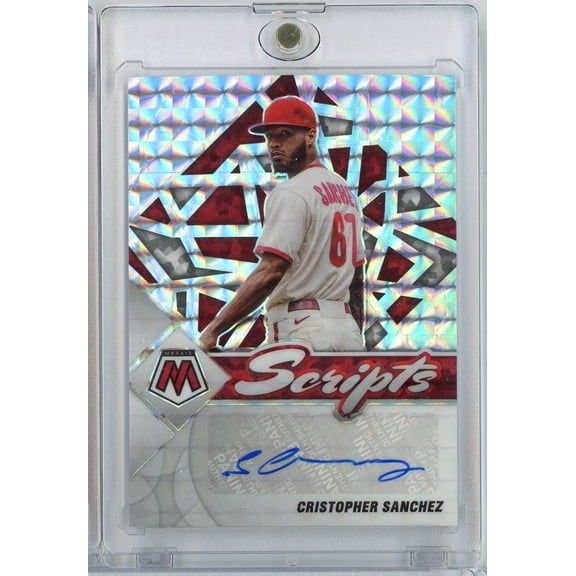 2022 Panini Mosaic Cristopher Sanchez #SCCS Scripts Mosaic Prizm Auto Philadelphia Phillies Rookie RC Baseball Card