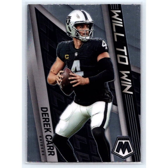 2022 Panini Mosaic Will to Win Derek Carr WW-7 Near Mint Football Card