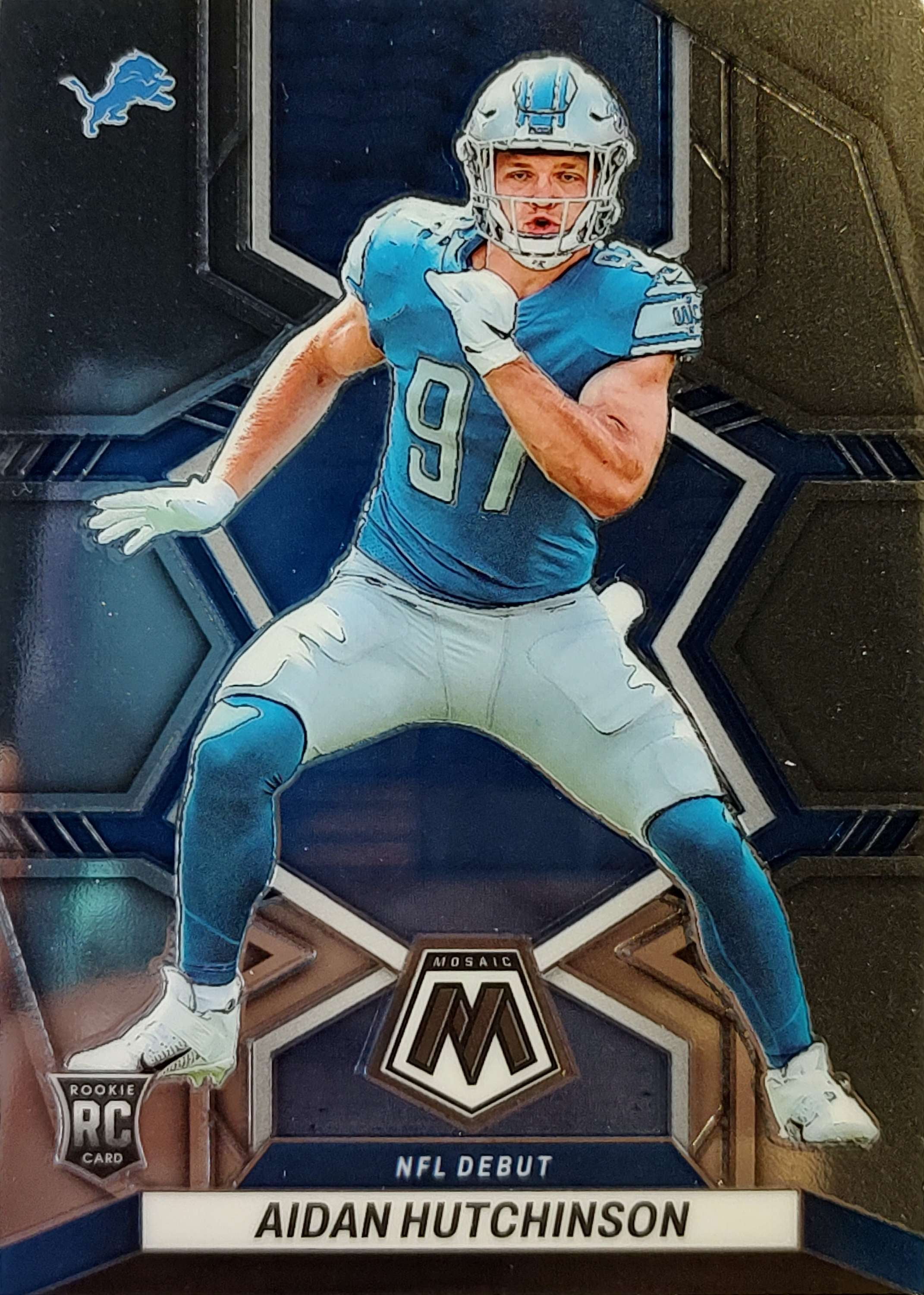 2022 Panini Mosaic Football Aidan Hutchinson Trading Card (Rookie