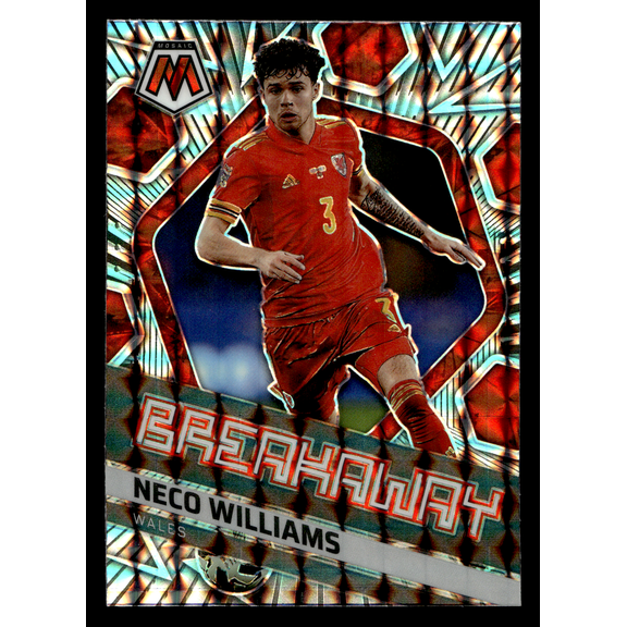 2022 Panini Mosaic Prizm Road to World Cup Neco Williams #25 Breakaway Trading Card Wales FIFA